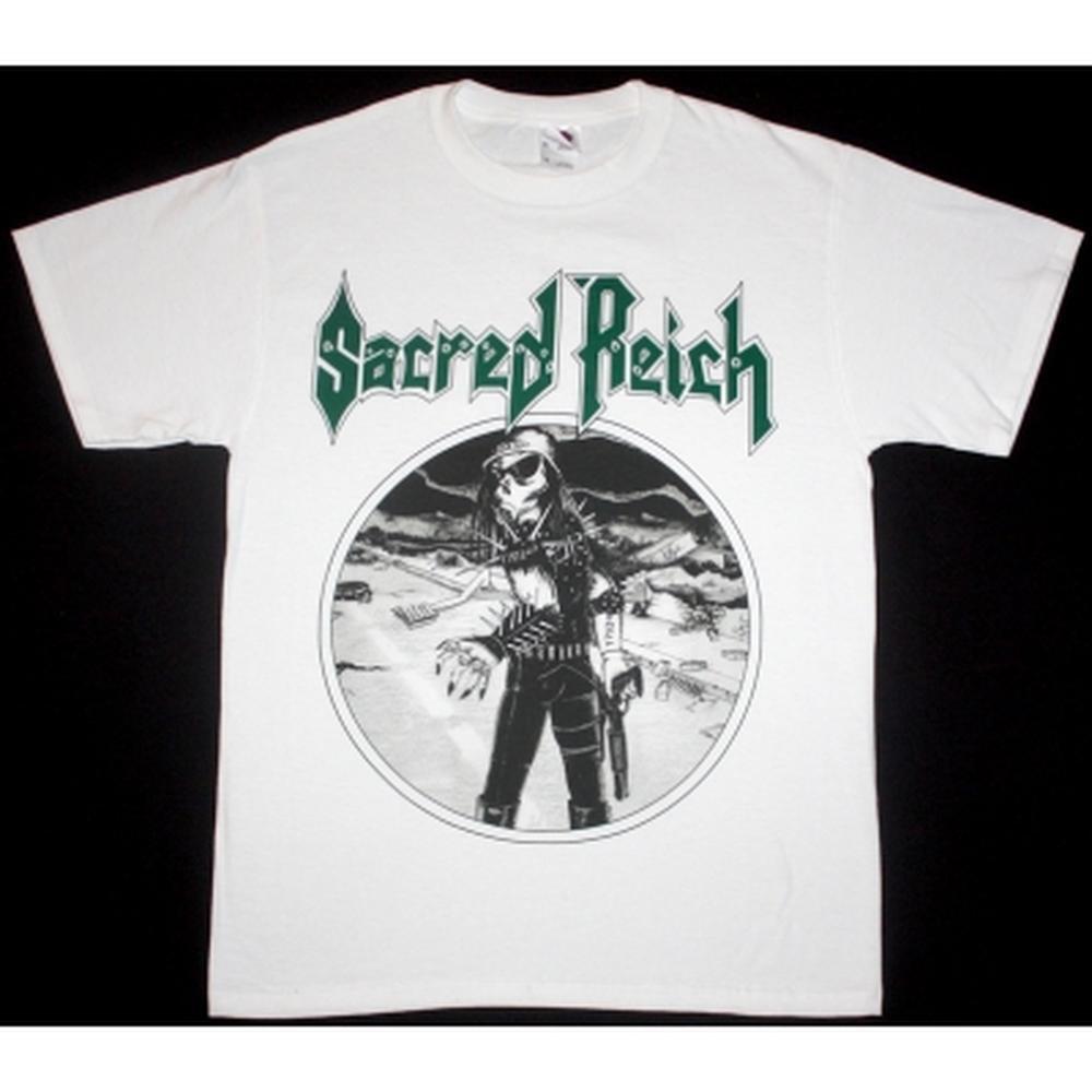 Sacred Reich Warrior Shirt, White Graphic Metal Band Music Unisex Tee 05